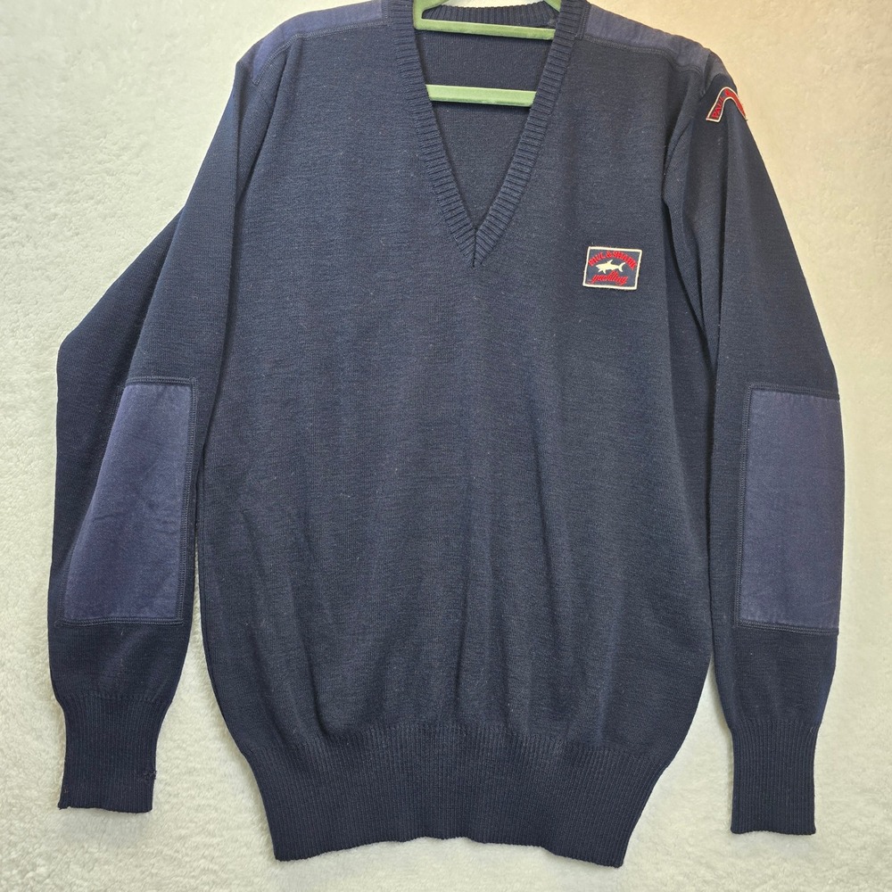Vintage Paul &‎ Shark Yachting Sweater Mens XS Neck Nautical Wool Blend *READ